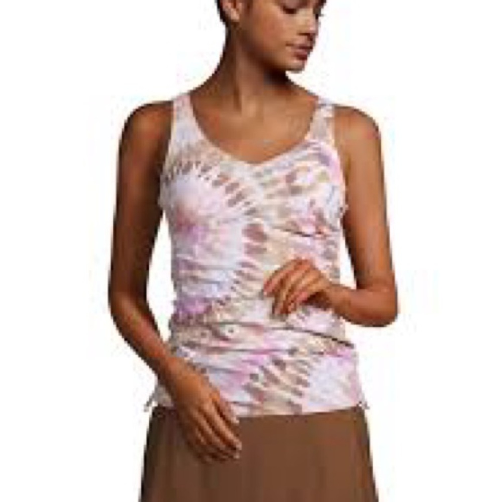 Lands' End Tie-Dye Tankini Swim Top